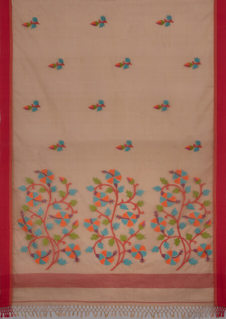 Kora Silk Jamdani Saree - Image 5