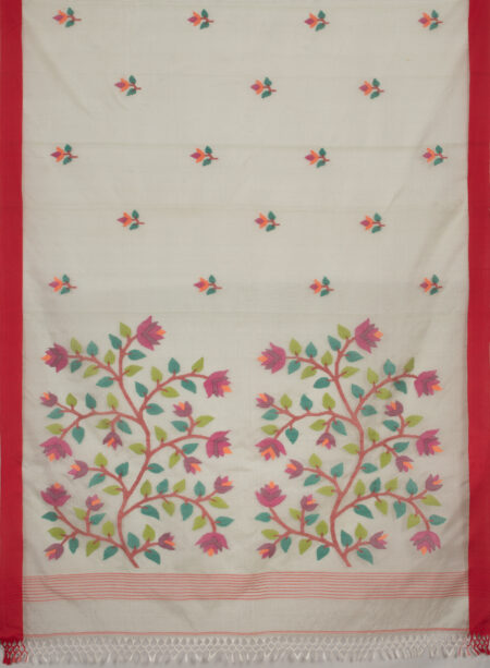 Kora Silk Jamdani Saree - Image 5
