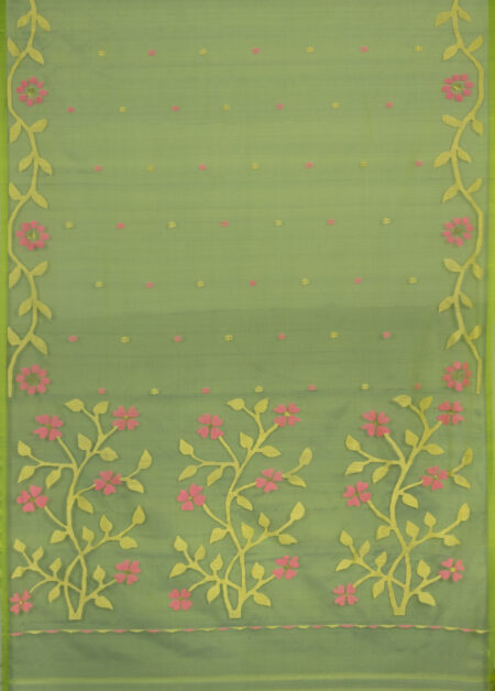 Kora Silk Jamdani Saree - Image 4