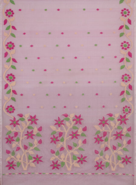 Kora Silk Jamdani Saree - Image 4