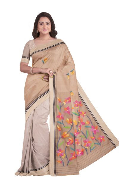 Kora Silk Jamdani Saree