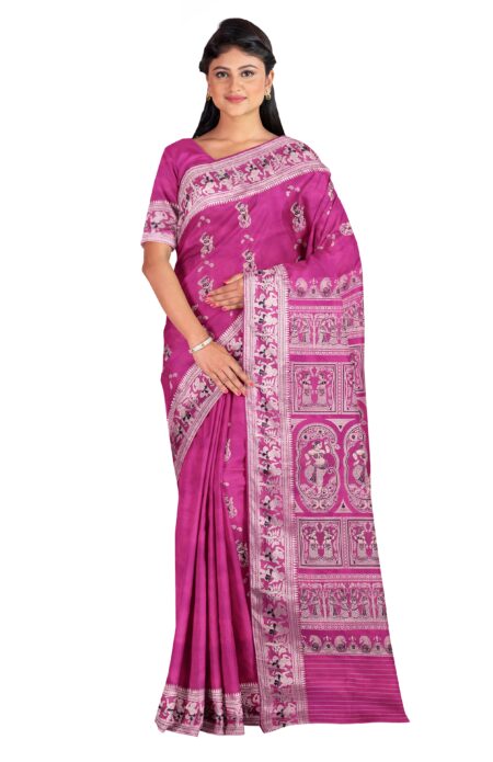Baluchari Silk Saree - Magenta