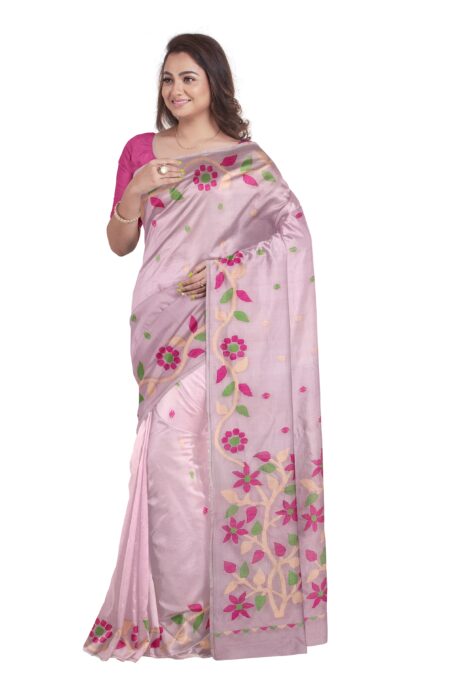 Kora Silk Jamdani Saree - Image 2