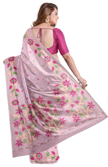 Kora Silk Jamdani Saree - Image 3