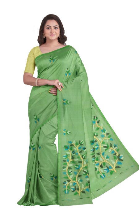 Kora Silk Jamdani Saree