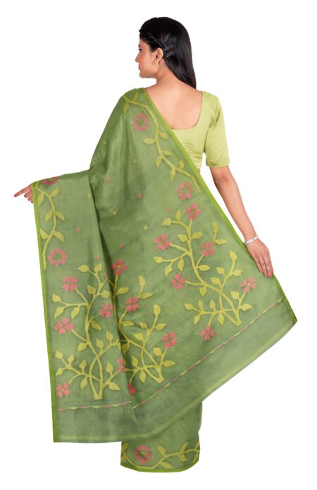 Kora Silk Jamdani Saree - Image 2