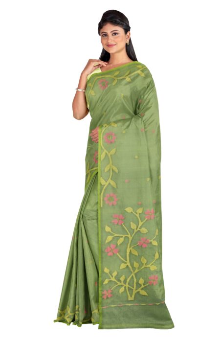 Kora Silk Jamdani Saree