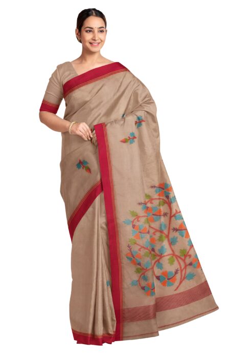 Kora Silk Jamdani Saree - Image 3