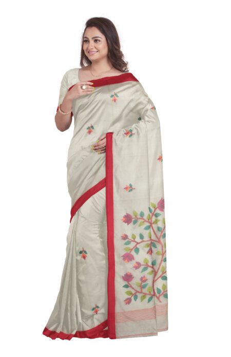 Kora Silk Jamdani Saree - Image 3