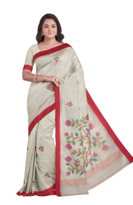 Kora Silk Jamdani Saree