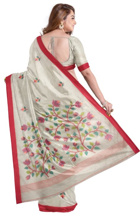 Kora Silk Jamdani Saree - Image 2