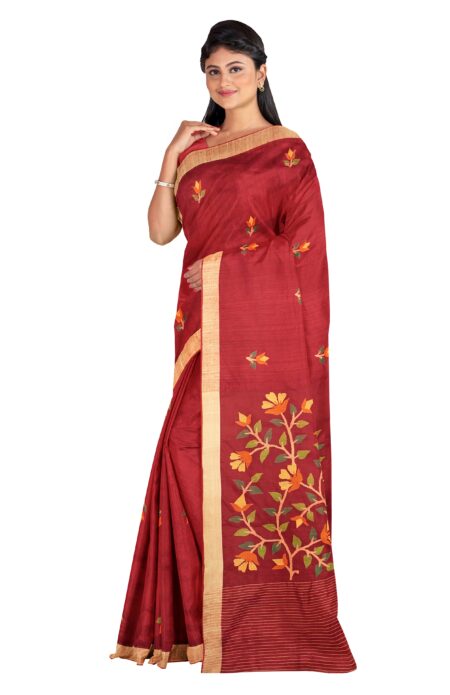 Matka Silk Jamdani Saree