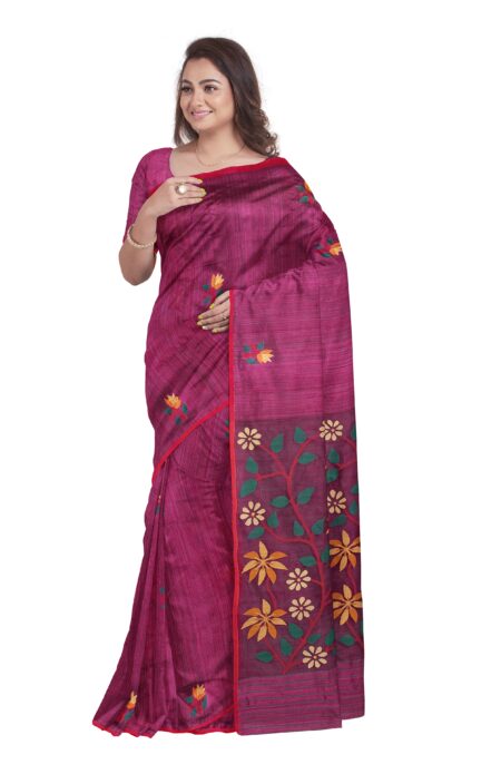 Matka Silk Jamdani Saree - Image 3