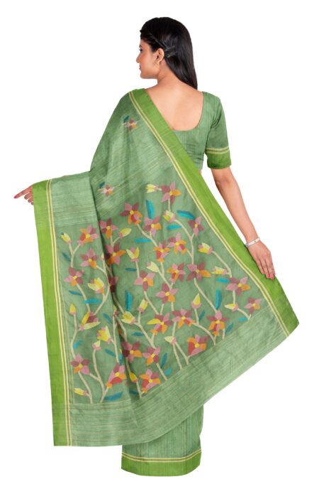 Matka Silk Jamdani Saree - Image 2