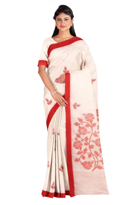 Kora Silk Jamdani Saree - Image 3
