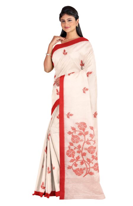 Kora Silk Jamdani Saree - Image 2