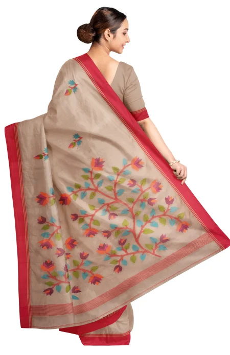 Kora Silk Jamdani Saree - Image 3