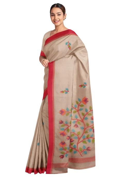 Kora Silk Jamdani Saree