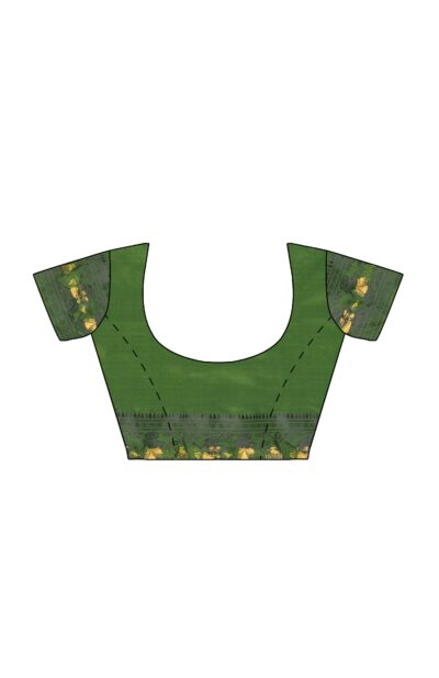 Baluchari Silk Saree - Green blouse