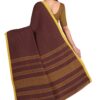 Santipuri Cotton Saree with Yellow Border