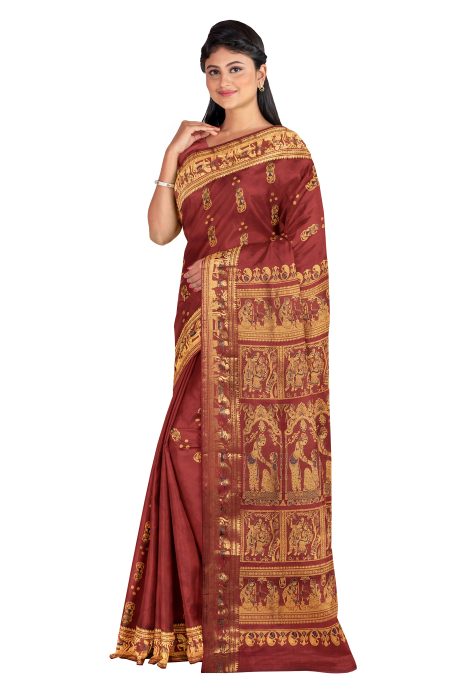 Swarnachari Silk Saree With Meena Work - Image 3