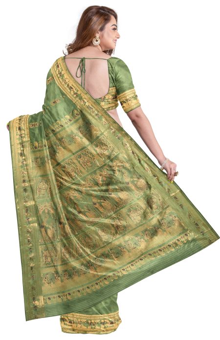 Swarnachari Silk Saree With Meena Work - Image 3