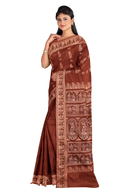 Baluchari Silk Saree - Rust