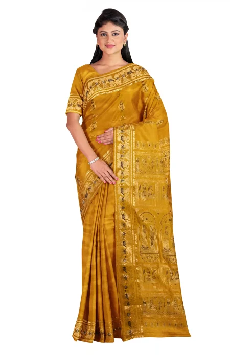 Baluchari Silk Saree - Mustard