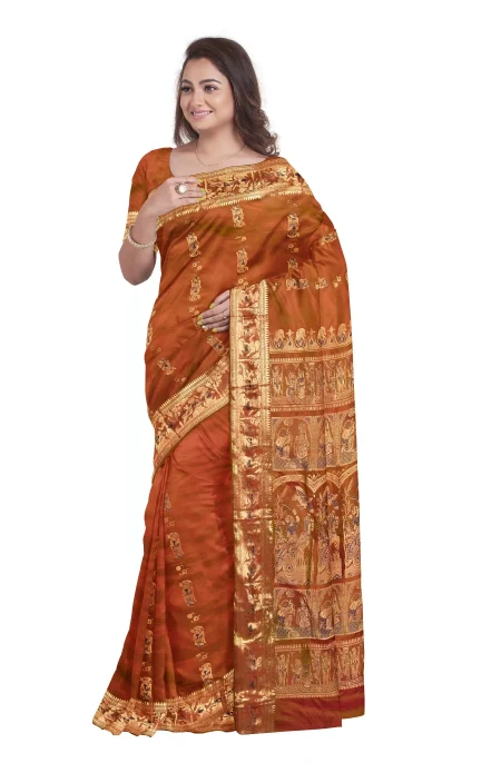 Baluchari Silk Saree - Multi Colour - Image 3