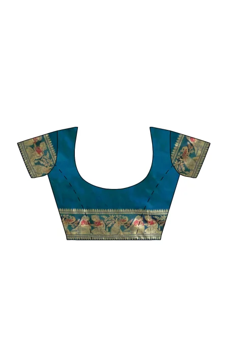 Baluchari Silk Saree - Multi Colour - Image 4