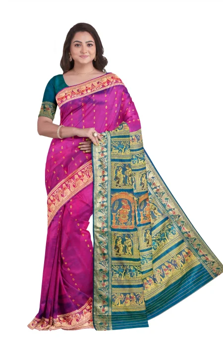 Baluchari Silk Saree - Multi Colour