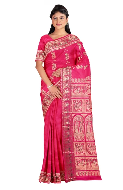 Baluchari Silk Saree - Magenta