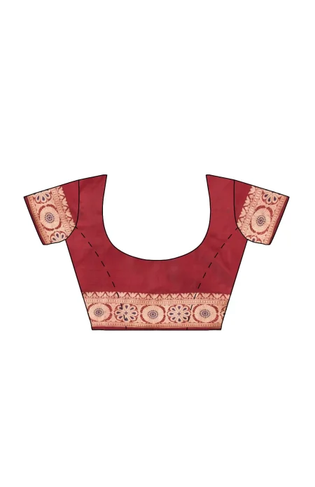 Baluchari Silk Saree - Maroon - Image 4
