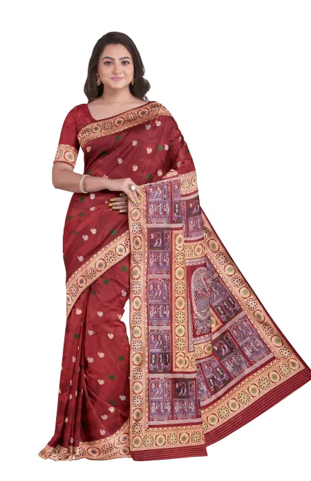 Baluchari Silk Saree - Maroon
