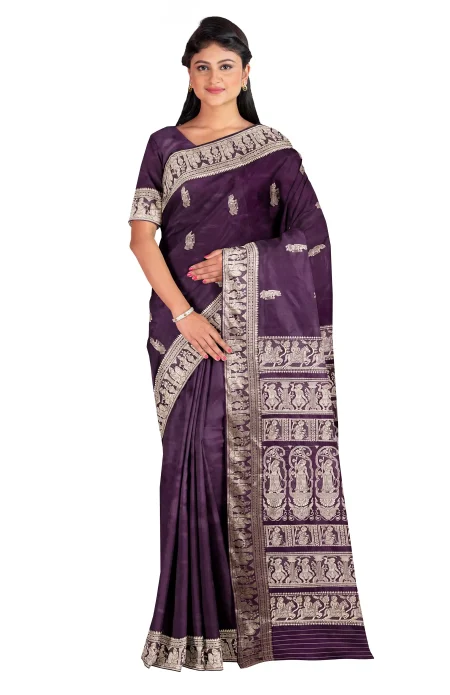 Baluchari Silk Saree - Violet