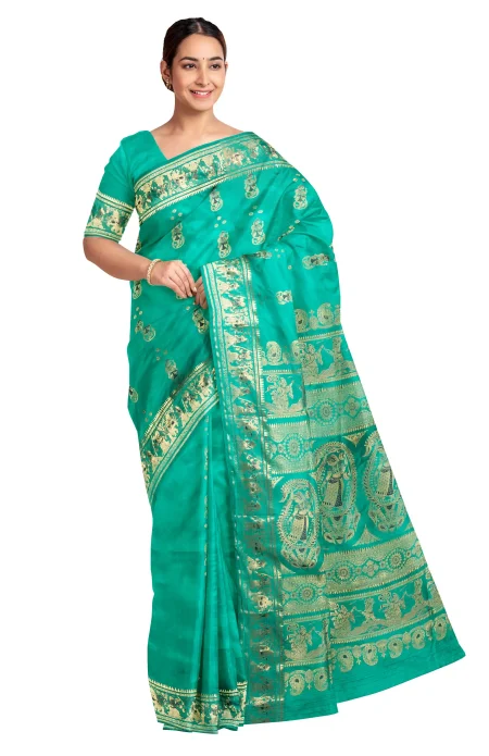Swarnachuri Silk Saree - Sea Green