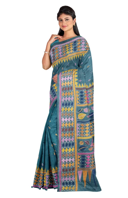 Kantha Silk Saree Gachi Tussar - Image 2