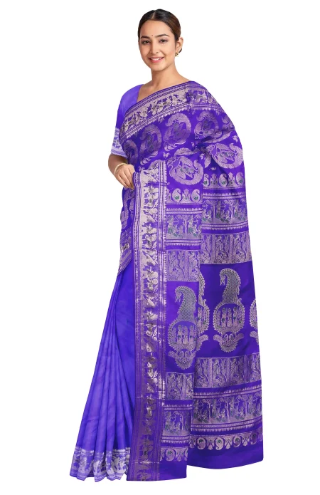 Swarnachuri Silk Saree - Blue - Image 3