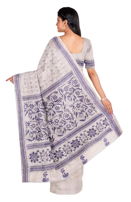 Kantha Silk Saree Gachi Tussar - Image 3