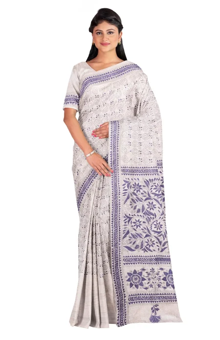 Kantha Silk Saree Gachi Tussar