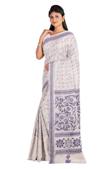 Kantha Silk Saree Gachi Tussar - Image 2