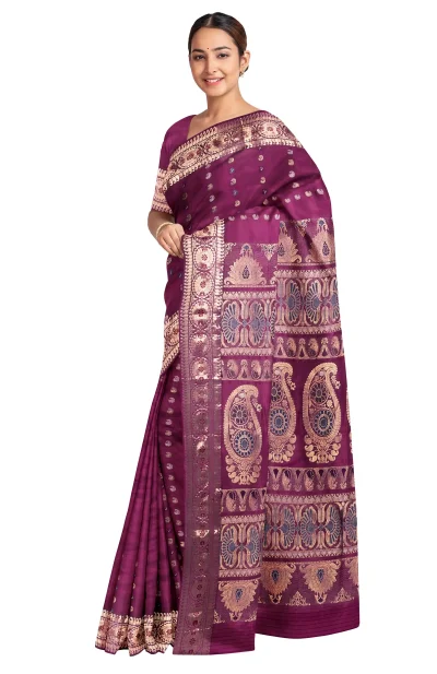 Swarnachari Silk Saree With Jori Mina Work
