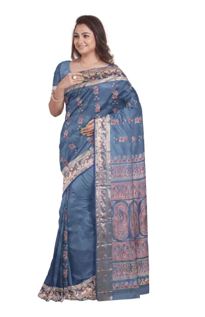 Swarnachuri Minakari Saree - Blue