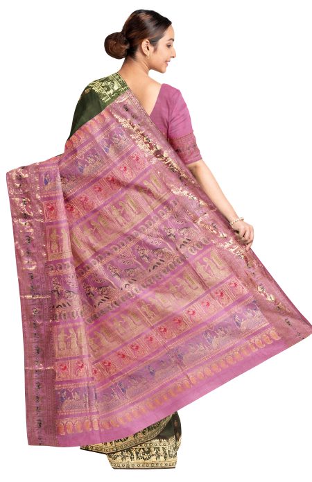 Swarnachari Saree with Meena work - Image 3