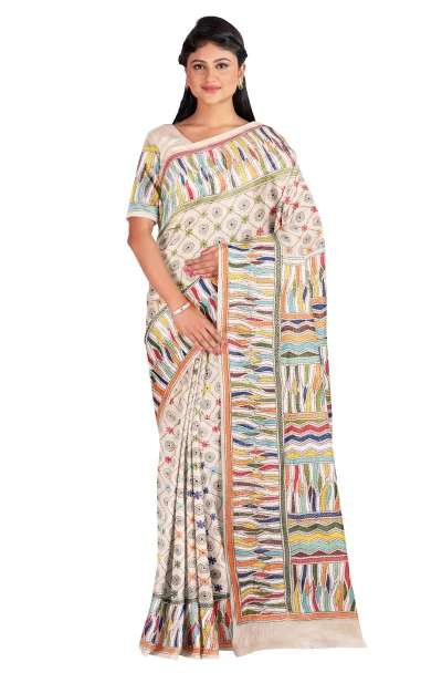 Kantha Gachi Tussar Silk Saree