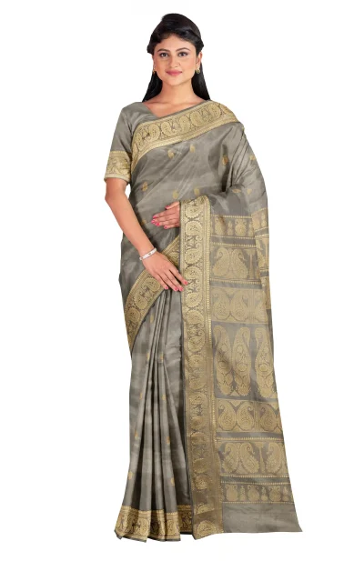 Baluchari Silk Saree - Slate
