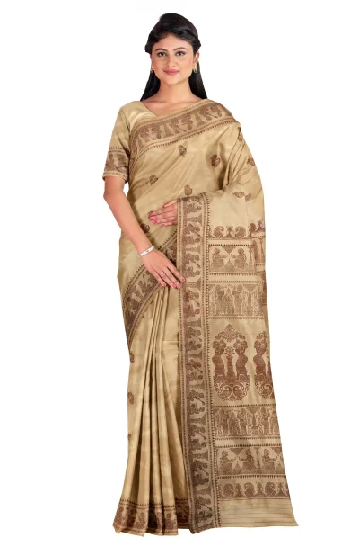 Baluchari Silk Saree - Beige