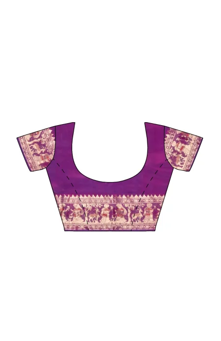 Baluchari Saree with Meena work - Image 4