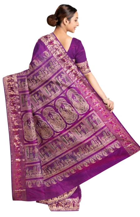 Baluchari Saree with Meena work - Image 2