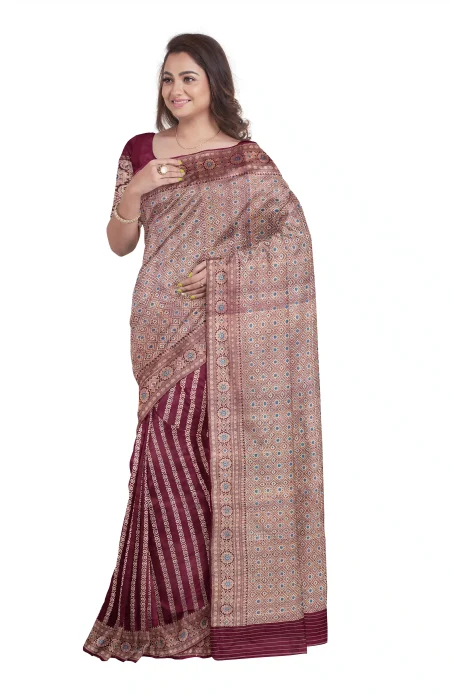 Baluchari Saree with Meena work - Image 2